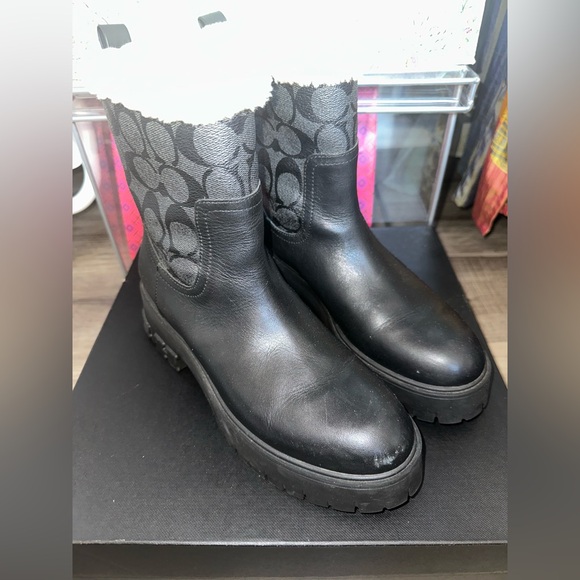 COACH Raina Boot In Signature Jacquard - Black - Size 7 - Picture 4 of 11